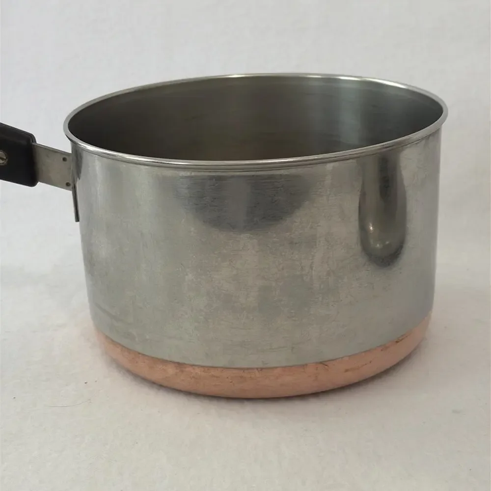 Revere Ware 2.5 Qt Sauce Pan Pot with Lid 1801 Copper Bottom USA Vintage